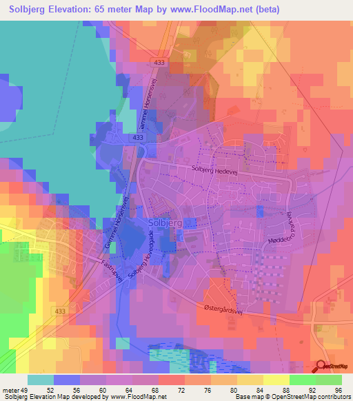 Solbjerg,Denmark Elevation Map