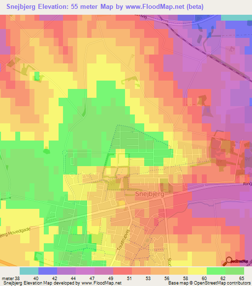Snejbjerg,Denmark Elevation Map