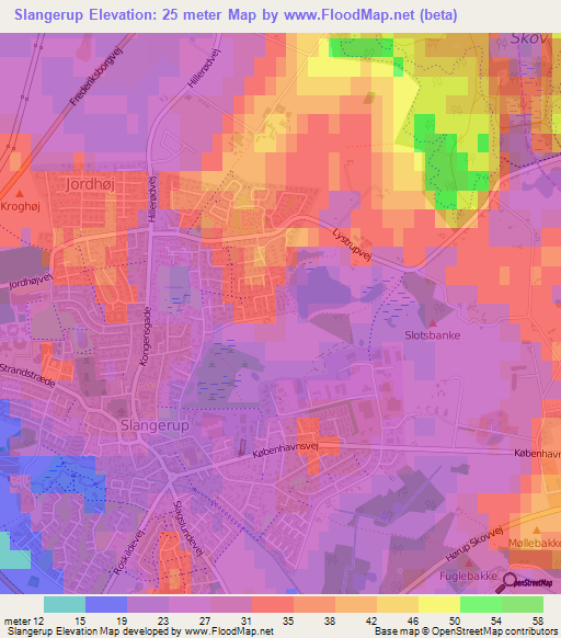 Slangerup,Denmark Elevation Map