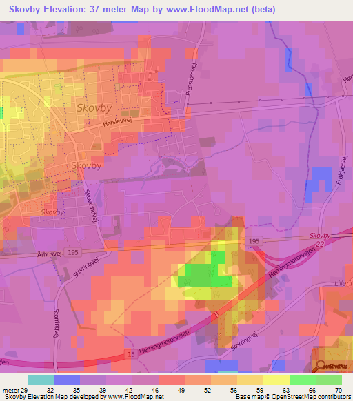 Skovby,Denmark Elevation Map