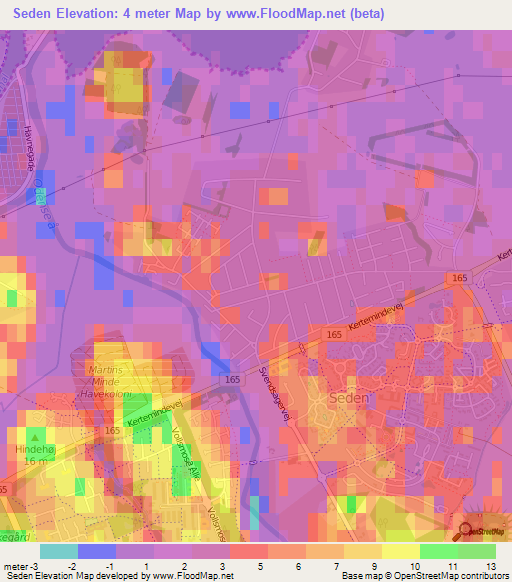 Seden,Denmark Elevation Map