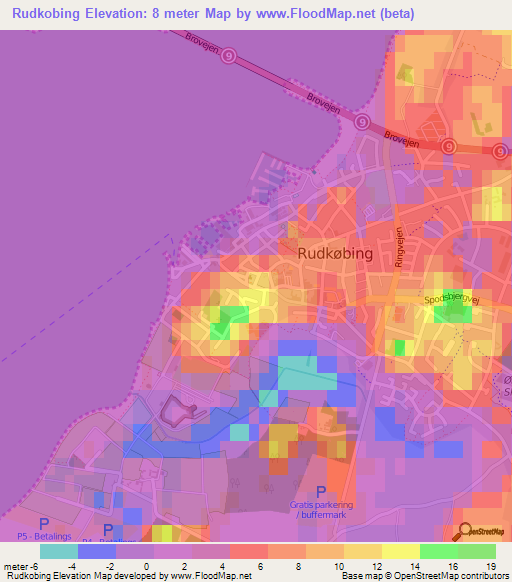 Rudkobing,Denmark Elevation Map