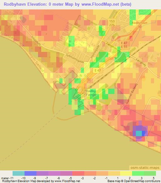 Rodbyhavn,Denmark Elevation Map