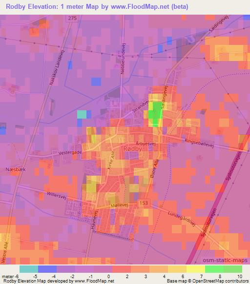 Rodby,Denmark Elevation Map