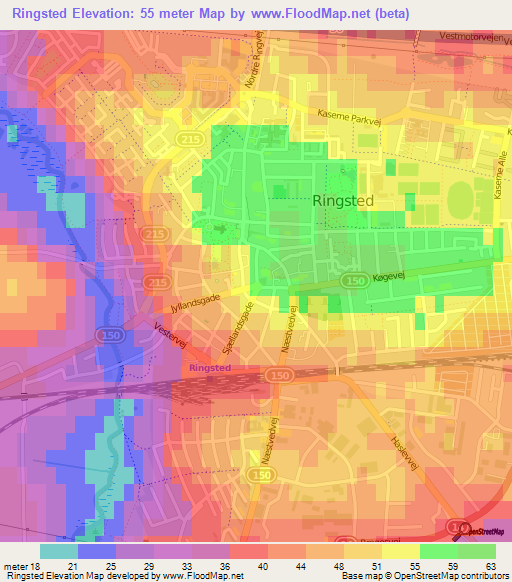 Ringsted,Denmark Elevation Map