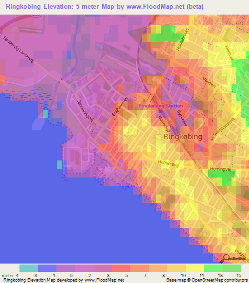 Ringkobing,Denmark Elevation Map