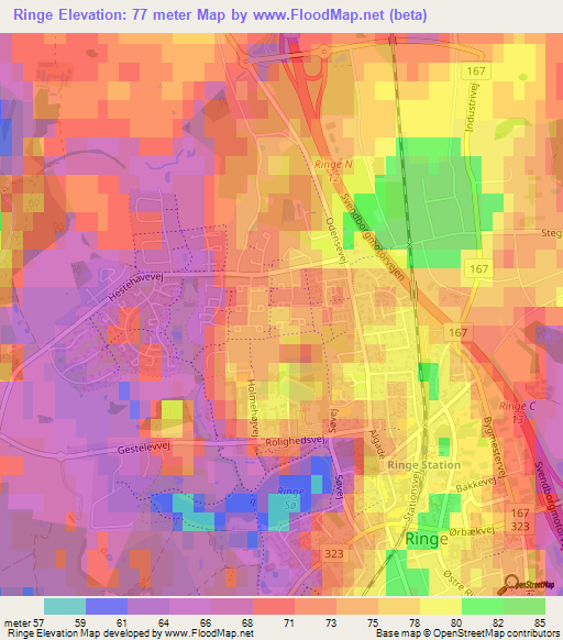 Ringe,Denmark Elevation Map