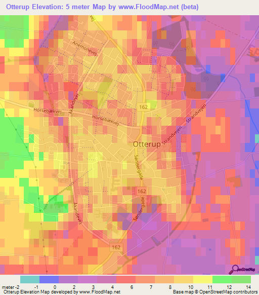 Otterup,Denmark Elevation Map