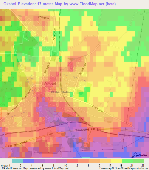 Oksbol,Denmark Elevation Map