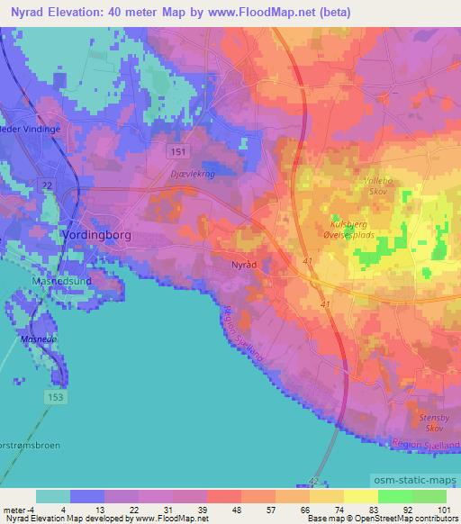 Nyrad,Denmark Elevation Map