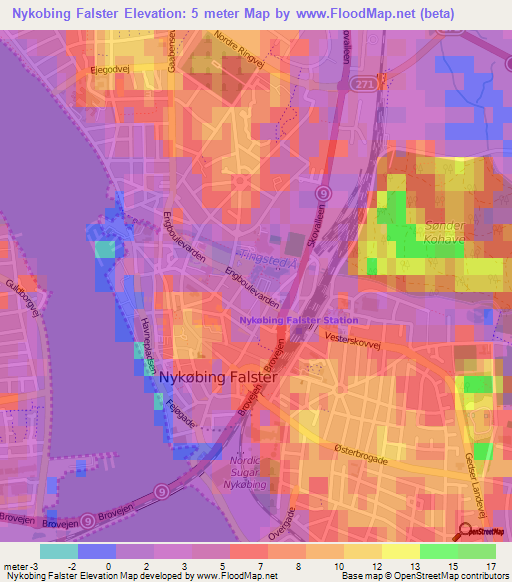 Nykobing Falster,Denmark Elevation Map