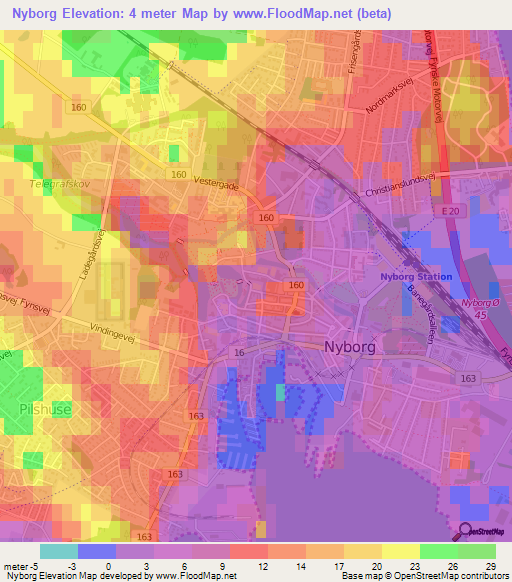 Nyborg,Denmark Elevation Map