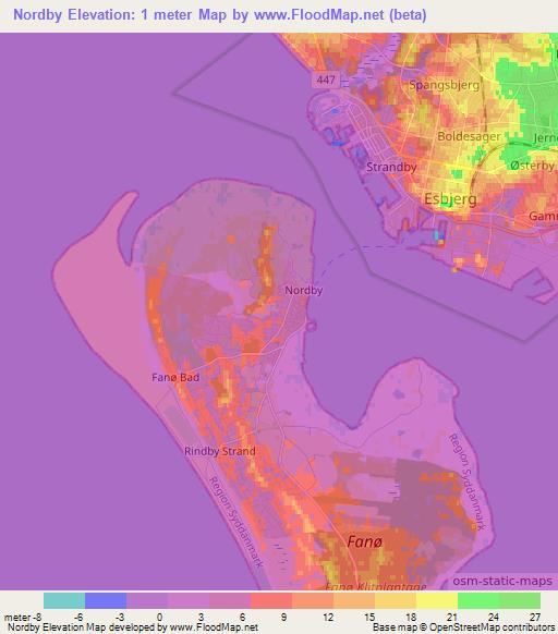 Nordby,Denmark Elevation Map