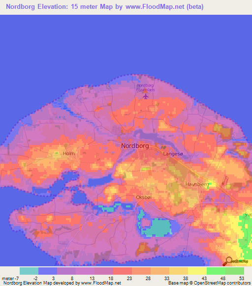 Nordborg,Denmark Elevation Map