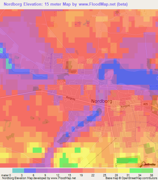 Nordborg,Denmark Elevation Map