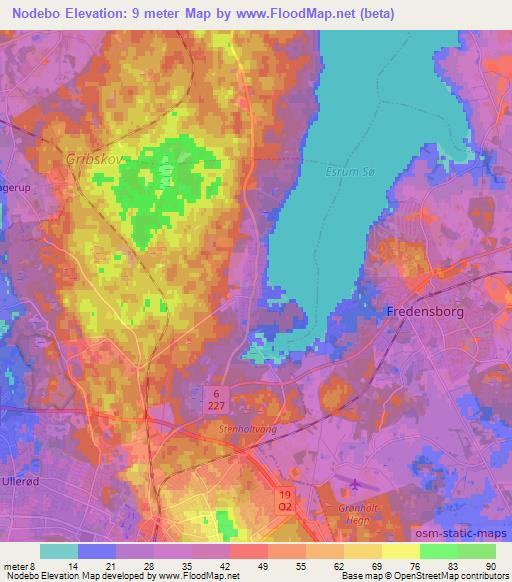 Nodebo,Denmark Elevation Map