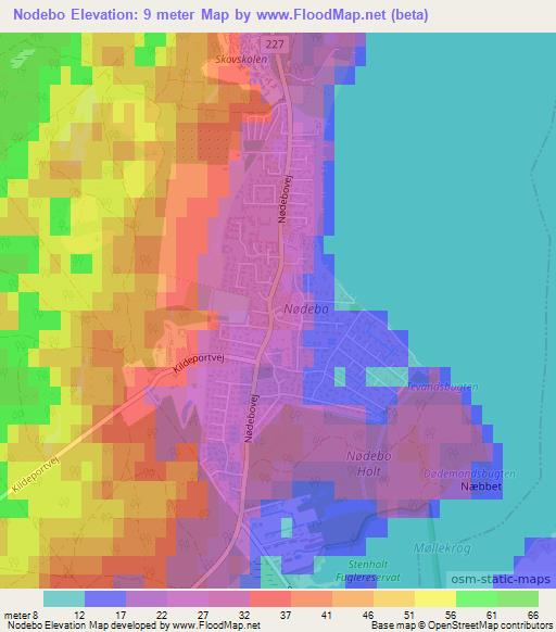 Nodebo,Denmark Elevation Map