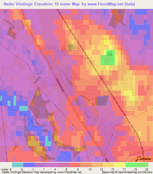 Neder Vindinge,Denmark Elevation Map