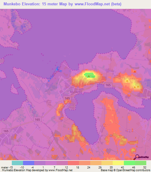 Munkebo,Denmark Elevation Map