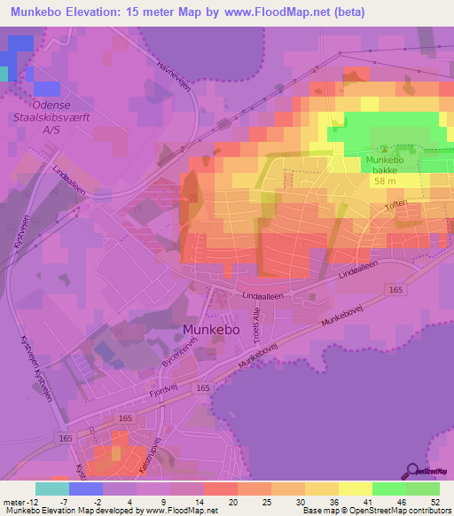 Munkebo,Denmark Elevation Map