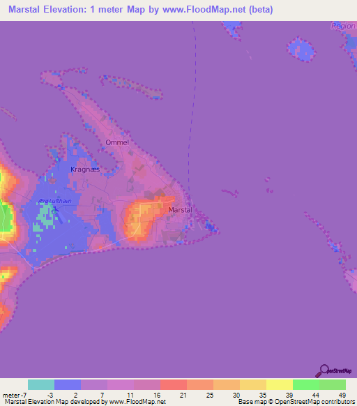 Marstal,Denmark Elevation Map