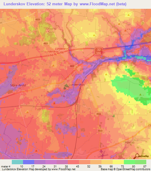 Lunderskov,Denmark Elevation Map