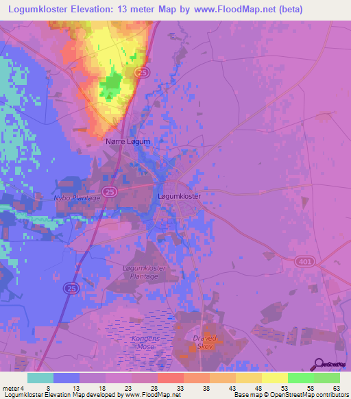 Logumkloster,Denmark Elevation Map
