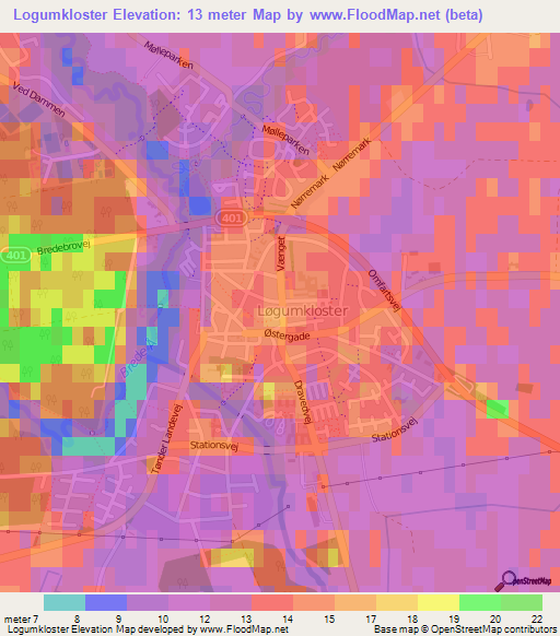 Logumkloster,Denmark Elevation Map