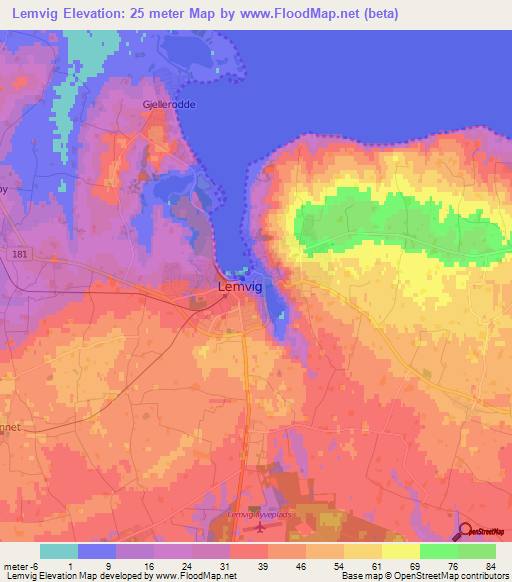 Lemvig,Denmark Elevation Map