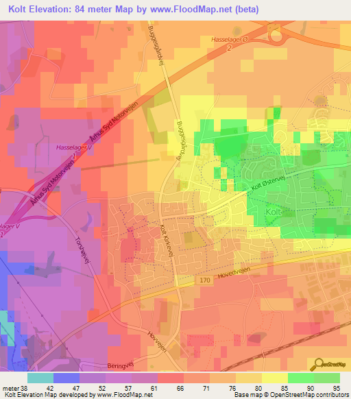 Kolt,Denmark Elevation Map