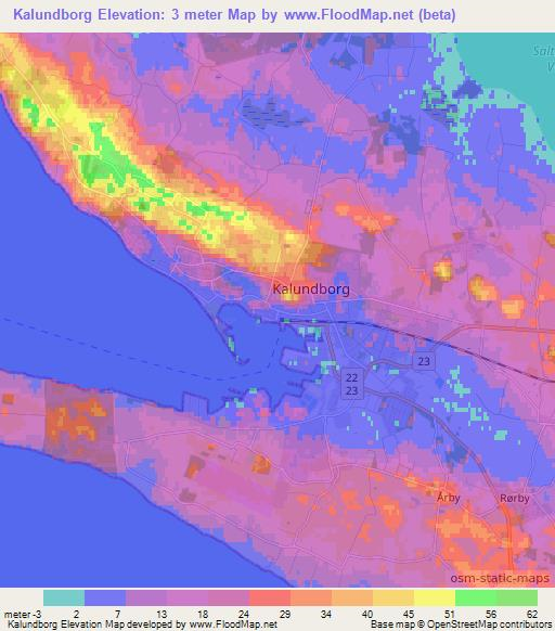 Kalundborg,Denmark Elevation Map