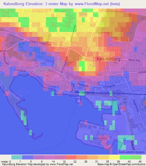 Kalundborg,Denmark Elevation Map