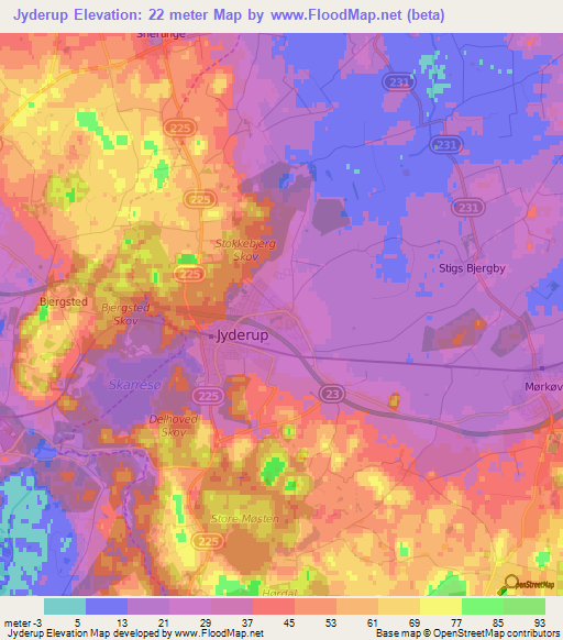 Jyderup,Denmark Elevation Map