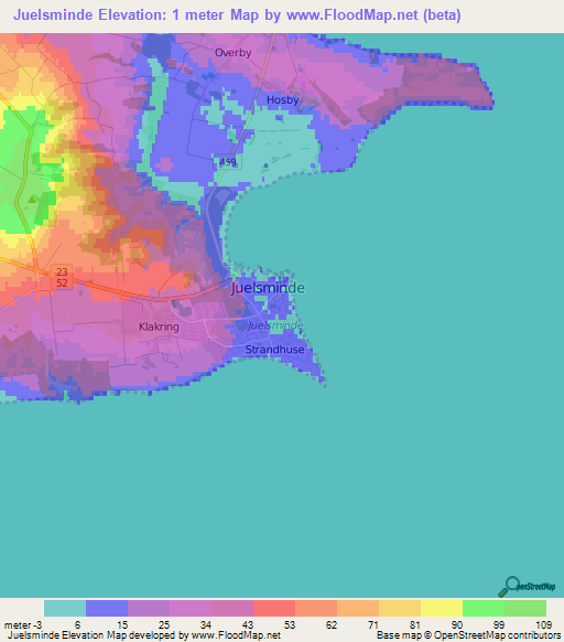 Juelsminde,Denmark Elevation Map