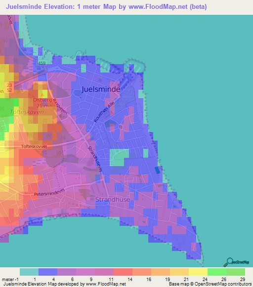 Juelsminde,Denmark Elevation Map