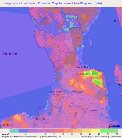 Jaegerspris,Denmark Elevation Map