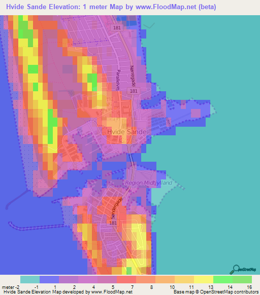 Hvide Sande,Denmark Elevation Map