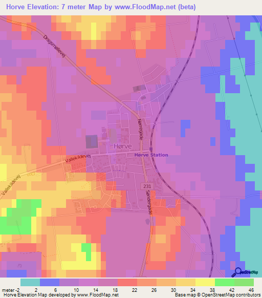 Horve,Denmark Elevation Map