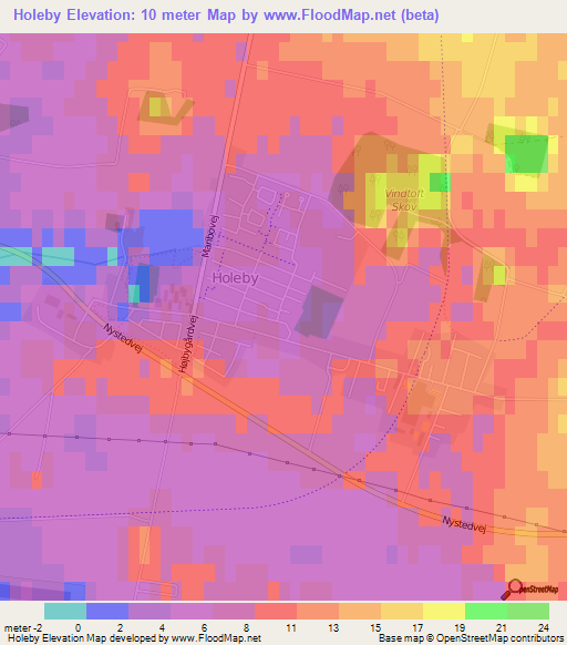 Holeby,Denmark Elevation Map