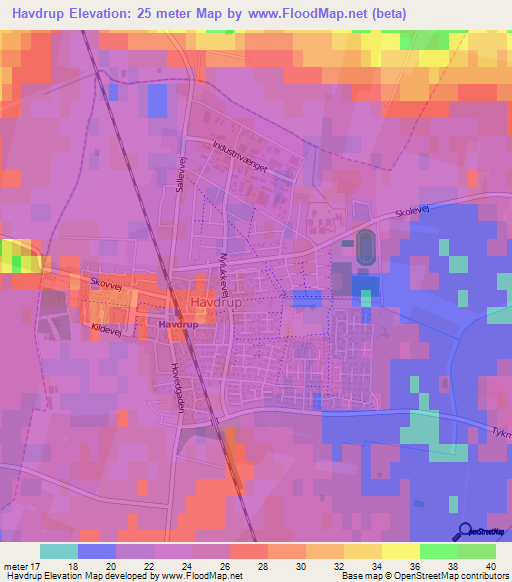 Havdrup,Denmark Elevation Map