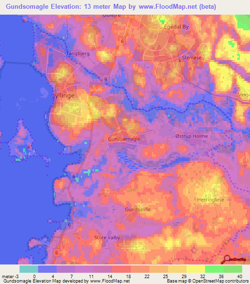 Gundsomagle,Denmark Elevation Map