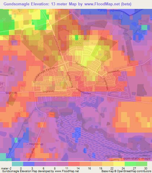 Gundsomagle,Denmark Elevation Map