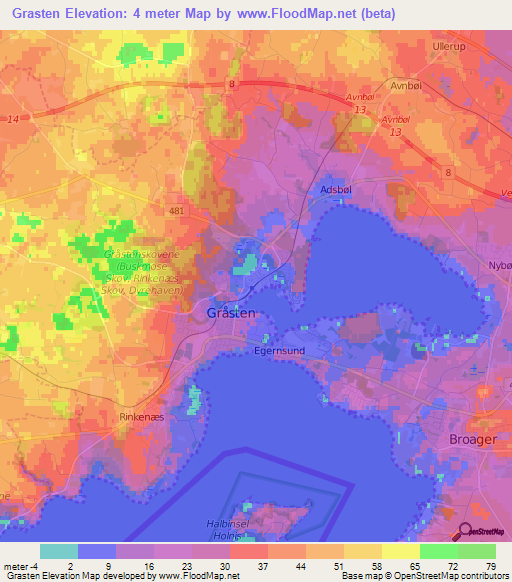 Grasten,Denmark Elevation Map