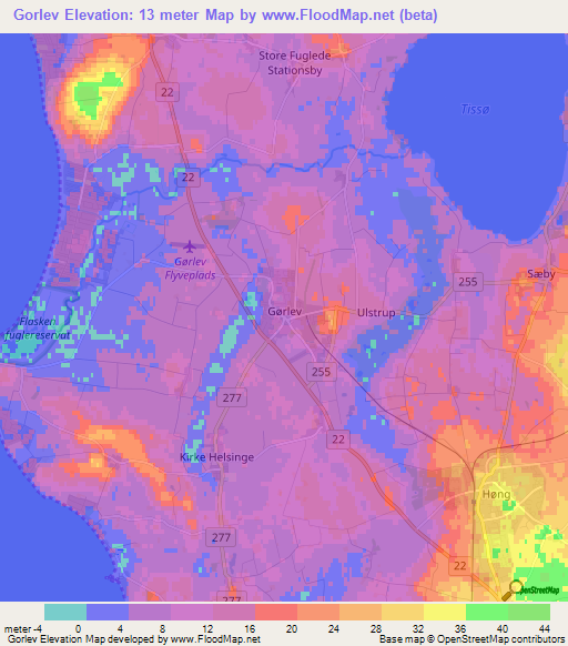 Gorlev,Denmark Elevation Map