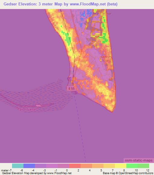 Gedser,Denmark Elevation Map