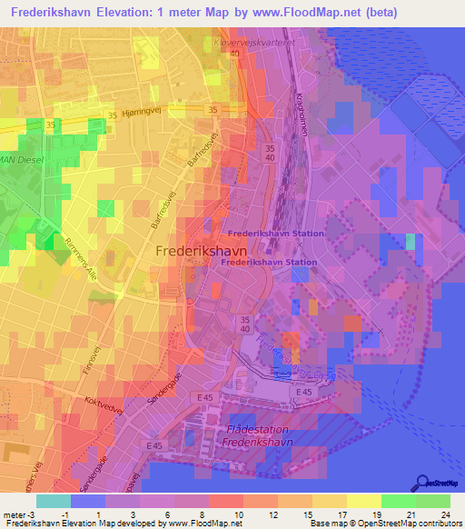 Frederikshavn,Denmark Elevation Map