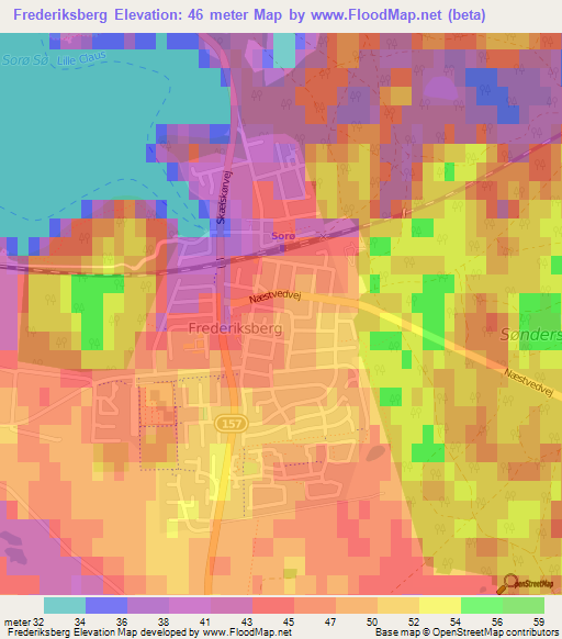 Frederiksberg,Denmark Elevation Map