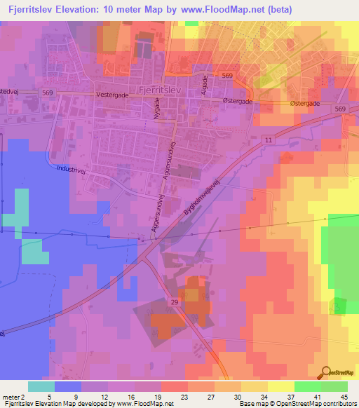 Fjerritslev,Denmark Elevation Map