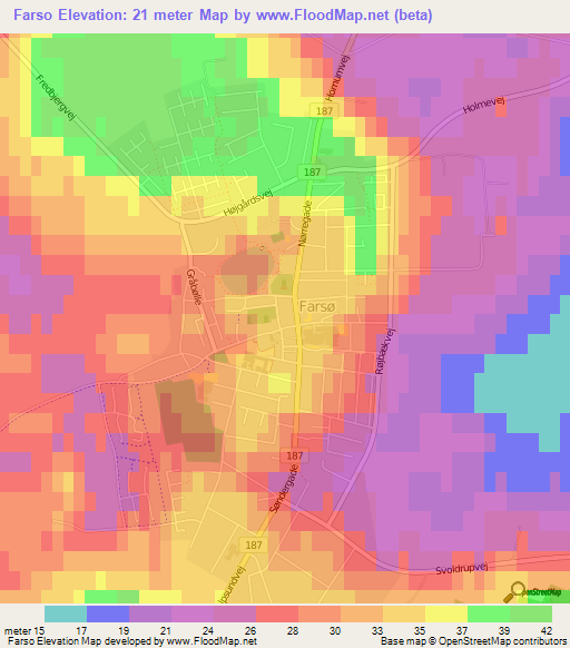 Farso,Denmark Elevation Map