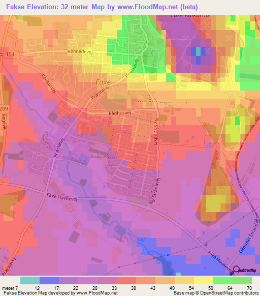 Fakse,Denmark Elevation Map